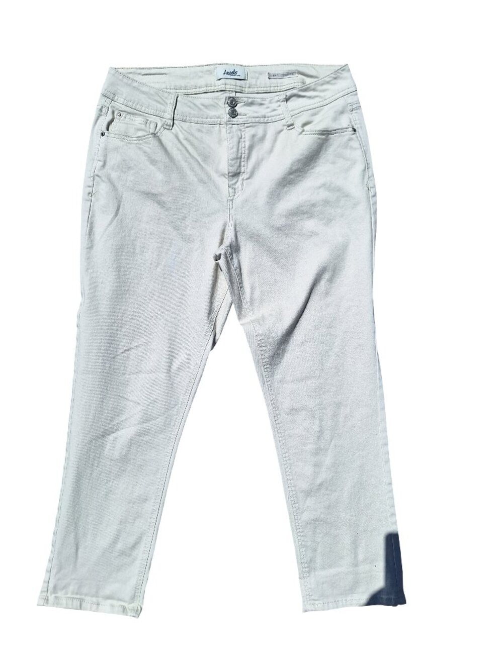 2 for $30 Angels Forever Young Curvy Convertible Capri Jeans 16 Cream Off White